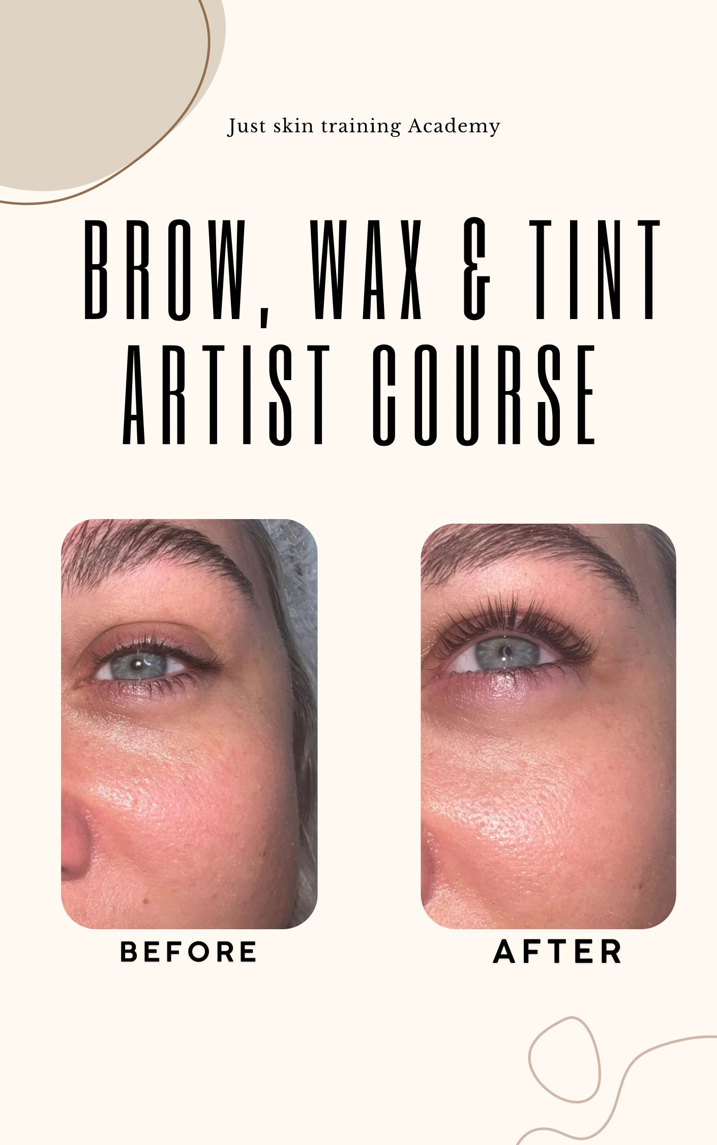 Brow, wax & Tint Artist course ￼